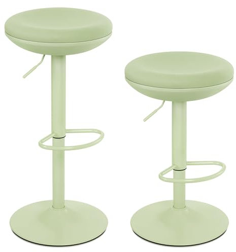 IWMH Ergonomic Standing Desk Stool, Height Adjustable Standing Desk Chair, 360° Swivel Sit Stand Stool with Footrest, Low Backrest, Anti-Slip Bottom, Office Stools for Office Home (Green)
