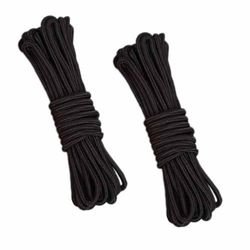 Cuerda de nailon negra de 20 m, cable de nailon trenzado de 4 mm, cuerda de paracaídas para manualidades, bricolaje, camping, supervivencia, cuerda multiusos al aire libre