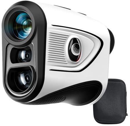 1200 Yards Range Finder Golf with Slope ON/OFF, Pin Lock Vibration, Magnetic Strip and 7x magnification, High definition transparent screen, Rechargeable Golf Rangefinder