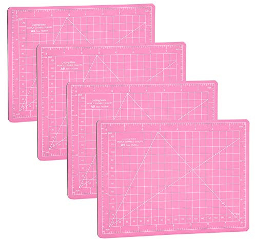 OEBUAFI 4 Stycken A5 Skärunderläggsset PVC Självläkande Hantverksunderlägg 8,7x5,9 Tum för Pappersskärning, Gravyr och Modellbygge