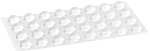 haggiy Selbstklebende Elastikpuffer – halbkugelförmige Anschlagpuffer & Geräuschdämpfer für Möbel und Türen, Ø 16 mm, Höhe 7,9 mm, transp. 32 Stück