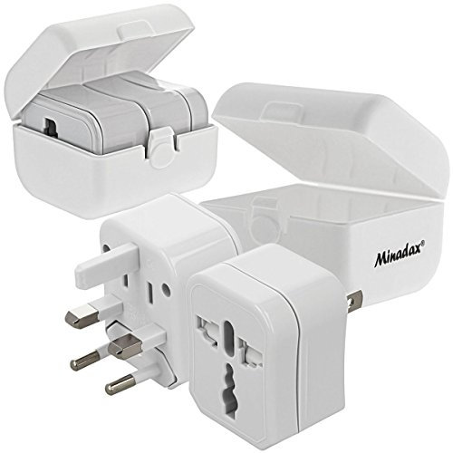 2X Reiseadapter Travel Adapter universal 3-teilig, 150 Laender EU, USA, AUS, UK Stecker, kompakt 64 x 62 x 47mm