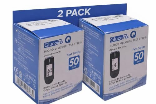 GlucoRX Q Test Strips - 2 Packs of 50