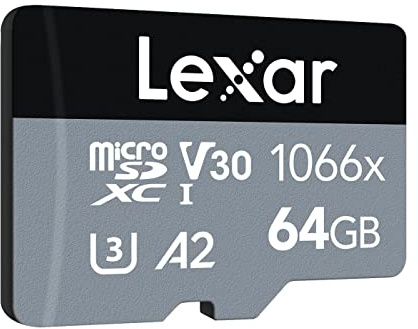 LEXAR 64GB MICROSDXC HIGH-PERFORMANCE 1066X UHS-I C10 A2 V30 U3