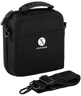 Xenage taktiskt kikarfodral med kraftigt vattentätt hårt EVA-skydd (17,8 x 18,8 x 6,5 cm) bärhandtag och bärrem för vandring, jakt, backpacking, utomhusresor, robust och kompakt skydd, Svart,