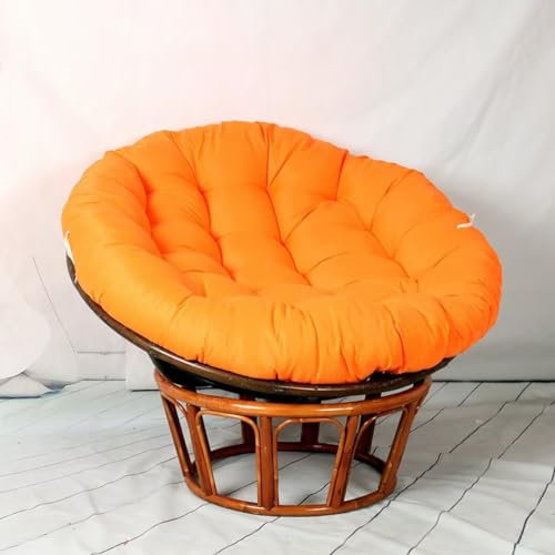 Xinwanhong Papasansessel Kissen, Papasan Sitzkissen für Hängesessel, Polster Bodenkissen für Schwenksessel, Rund Papasan Sessel, Polyrattan Sessel, Garten Stuhlauflag, orange Farbe, 100 * 100cm