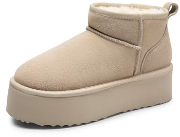 DREAM PAIRS Klassische Schneestiefel für Damen,Sand,37