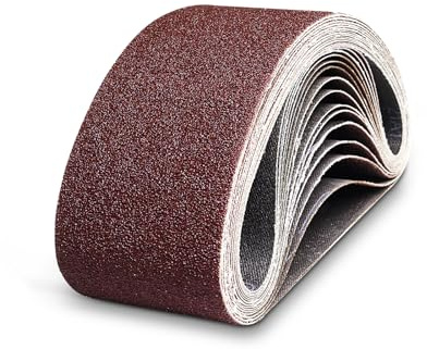 15 stycken slipband 75 x 457 mm, slipband set 3 x korn 80/120/150/240/320 för bandslipar, stationär