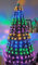 Asinse 7ft Pre-lit Fiber Optic Artificial Christmas Tree, Green and White PVC Branches with 8 function LED Lights, Elegant Topper Star, Foldable Metal Stand, Perfect for Festive Decor (7ft/210cm)
