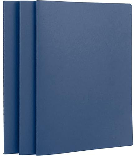 Yarotm Quaderno Pagine Bianche A4-3 Pezzi Block Notes A4-21x29.2cm Taccuino Appunti - 100g/m² Carta Fogli Bianchi Quaderno A4-80 Pagine Diario di Viaggio Notebook, Blu Reale