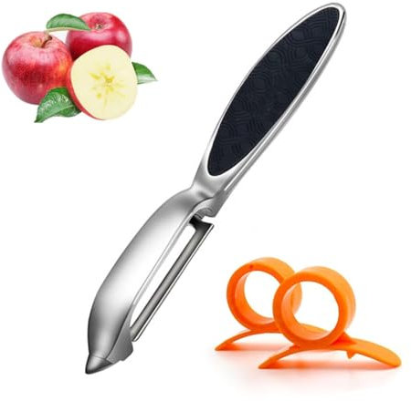 SGERUFZ 3 Pcs Pelapatate Professionale in Acciaio Inossidabile con Lama Laterale Ideale per Patate Carote Verdure e Frutta Adatto per Campeggi Picnic e Viaggi