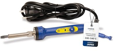 HAKKO® Lötkolben kabelgeführt blau - Präzisionslötkolben für feine Elektronik - Einstellbare Temperaturkontrolle 240-540°C - ergonomisches Design - Perfekt für Tiffany Lötarbeiten - Designed in Japan