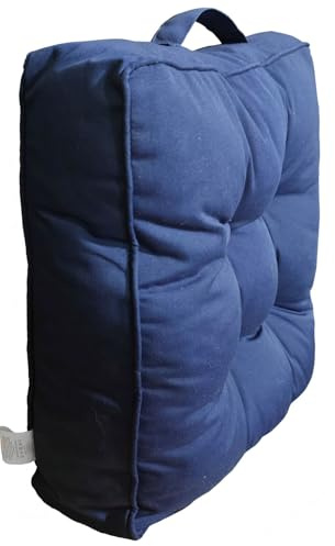 L S U Armchair Booster Cushion Large 4 inch Thick Seat Pad Luxury Soft Touch Hand Tufted Cushion For The Elderly, Post-Operative and Pregnancy (45X45X10) CM (Navy)