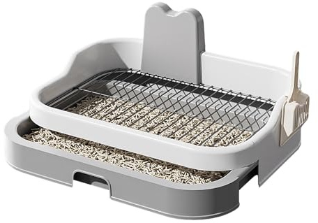 LeeQinersw Inodoro para Perros Bandeja Sanitaria Reutilizable con Base Estable Fácil de Limpiar Mantiene Seco El Entorno Adecuado para Casas Pisos Dormitorios I, Gris Blanco
