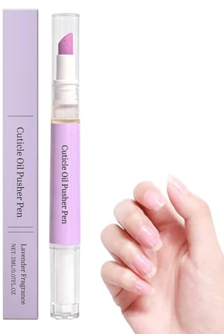 Penna per olio per cuticole 2 in 1, penna per cura delle unghie, penna per olio spingicuticole con punta in ceramica, penna per rimozione cuticole per unghie secche e danneggiate