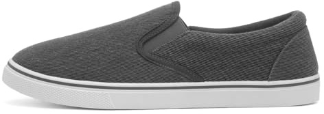 Red Fish Mens Dark Grey Slip On Casual Canvas