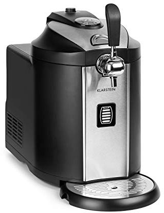 Klarstein Beerkules - Tireuse à bière universelle, Pour tous les fûts de 5L, Avec ou sans cartouche de CO2, Refroidissement en 4 h, Boîtier en plastique & acier inoxydable, noir