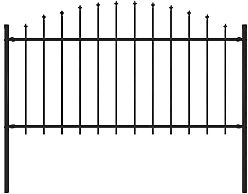 vidaXL Clôture de Jardin à Dessus en Lance Panneaux de Clôture Décorative Barrière de Jardin Patio Ferme Extérieur Maison (1,25-1,5) x1,7 m
