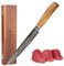 Wakoli Olive HS Damastmesser Fleischmesser & Tranchiermesser I 20cm Klinge gefertigt aus 67 Lagen echtem Damaststahl mit edlem Olivenholzgriff & Hammerschlag I Premium Küchenmesser in edler Holzbox