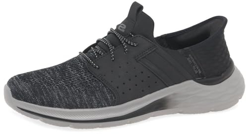 Skechers Men's Garner Newick Slip-On Sneakers, Black Textile/Synthetic, 7 UK