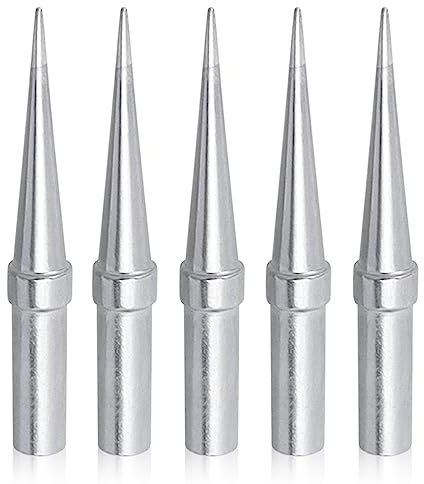 Mesee 5 Stück Ersatz Lötspitzen Set, ETO Lötkolben, Lötspitzen aus Kupfer, Tip Solder Lötspitzen, Kupfer Lötspitzen Kit für Lötstation Schweißen Löten für WE1010NA WES51 WES50 WEP70 Lötstation