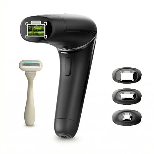 Silk'n 7 IPL Laser Hair Removal Device for Women and Men with Rotating Head, Painless Permanent Hair Reduction at Home for Face and Body in 7 Mins, 3 Smart Attachments and Automatic Skin Sensor, Black