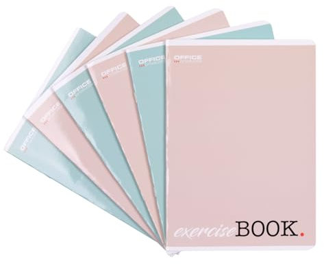 OFFICER PRODUCTS Schulheft/Format A5 32/32 Blatt Kariert/Mixed 8er Packung - 8 Stück/Packung Motive Sortiert/Für Junge Leute Kinder/mit Rand/Weiße Karten/Blau Kariert