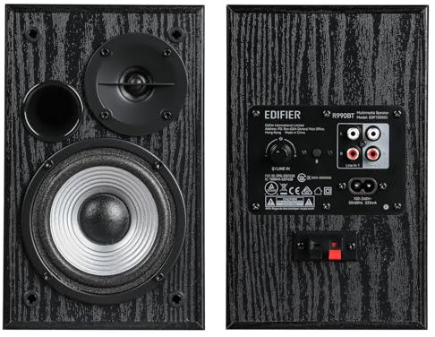 Edifier R990BT - Altoparlanti Bluetooth per computer, 2.0 attivi, da scaffale, monitor da studio, per PC, smartphone, tablet, custodia in MDF, 24 W RMS (coppia)