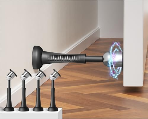 4PCS Magnetic Door Stop, 3.94Inch Spring Door Stoppers for Wall