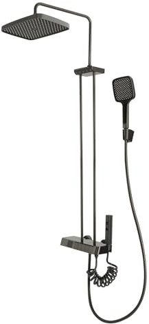 système de douche avec thermostat, douche à effet pluie, douchette (3 types de jets), set de douche, kit de colonne de douche