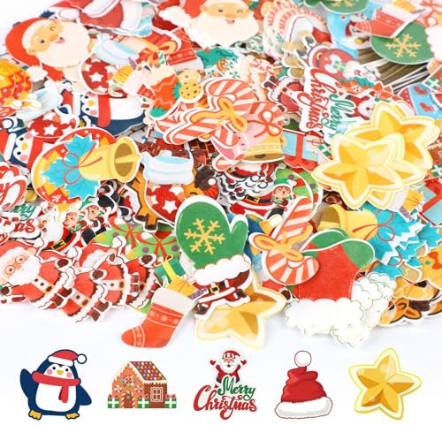 280pcs Décorations Noël Comestibles, 40 Modèles Décorations Cupcakes Noël Comestibles Père Elk Bonhomme en Pain d'Épices Cloche Gâteaux pour Décoration Gâteaux