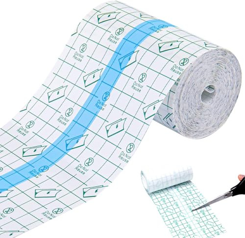 Pansement Waterproof 20cm x 10m, Pansement Tatouage, Efficacement Les Traumatismes Cutanés pour La Fixation De L'Intubation, La Fixation Du Plâtre