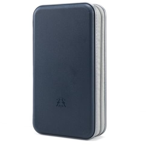 alavisxf xx CD Tasche, 96 CD/DVD Tasche Hartplastik CD Taschen Aufbewahrung Schutzhülle DVD Lagerung CD Tasche für Kinder Auto (Dunkelblau, 96 Kapazität)