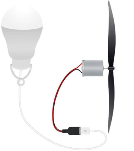 Kit générateur éolienne avec hélice de 18 cm et ampoule USB encourageant l'apprentissage pratique pour les étudiants