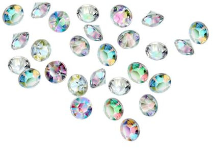 mophrati Confezione da 1000 finti diamanti, ornamenti acrilici, riempitivi per calze, gemme sparse, decorazioni per la tavola, forniture per feste di matrimonio, argento, bianco, 10MM