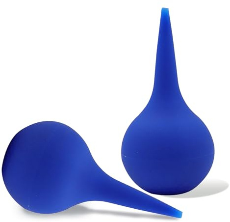 Poire Lavement Oreille, 2 PCS Poire Oreille Bouchon Adulte de Nettoyage Doux, Nettoyant D'oreille Seringue Utiliser Pour Bébés, Enfants, Adultes (Bleu 60 ML)