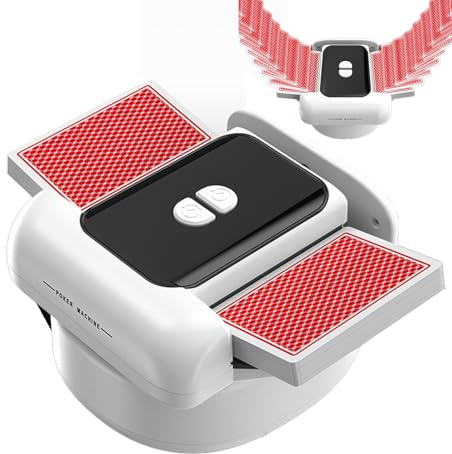 HechoVinen Automatic Card Shuffler Machine,1-2 Deck Rechargeable Card Shuffler with One-Press AUTO&Manual Mode,Cards Shuffling Machine for Poker,Blackjack,UNO,Bridge