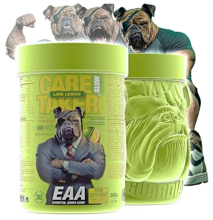 Zoomad Labs CARETAKER® II EAA GLOW – Aminoácidos Esenciales EAA + Glutamina con BioPerine® | Recuperación Muscular, Intra Entreno | Aminoácidos en Polvo | 30 Servicios | Bote 3D - Sabor Lime Lemon
