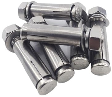 Plugg 10 mm 1/5 stycken M6 M8 M10 -M20 304 A2 rostfritt stål sexkant expansionsskruvhylsa betong ankarbult (1 st, M10 x 70)