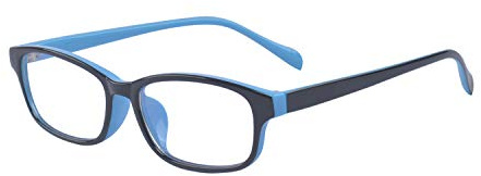 ALWAYSUV Children Kids Teens Blue Light Filter Computer Glasses for Blocking Anti Eye Eyestrain Transparent Lens Blue Frame