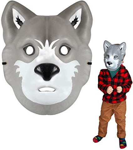 Deluxebase Wild Faces - Loup de Masques d'animaux en mousse sans danger pour les enfants