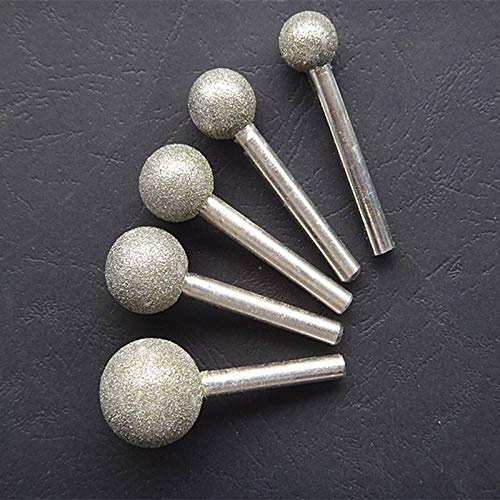 12-30mm 60/120 Grit Ball Shape Teste diamantate per molatura a sfera rotonda Fresa per marmo Intaglio del marmo Lucidatura della giada Macine rotanti, 120 grit, 16mm 2 pezzi