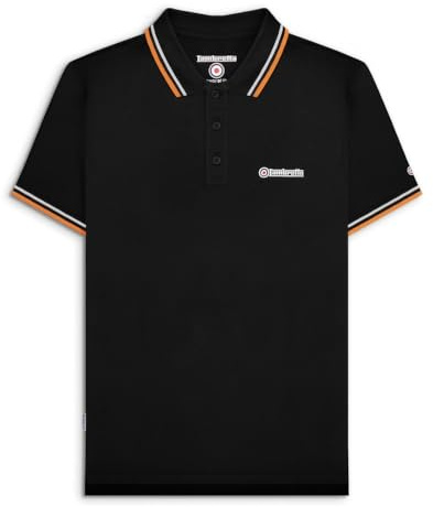 Lambretta Mens Twin Tipped Pol Adults Black/Old Gold Extra Large Mens