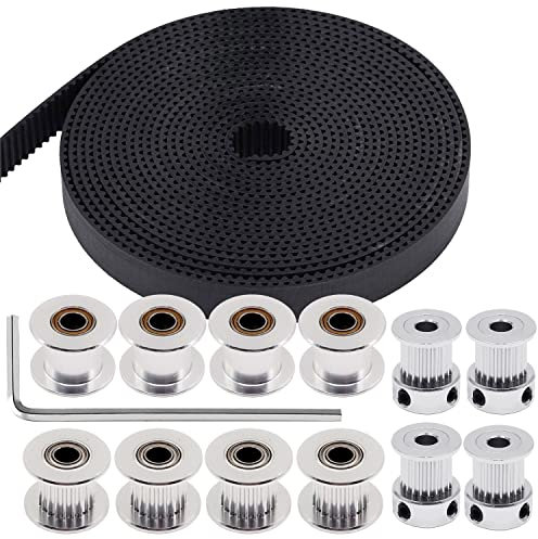 TUZUK 5M GT2 Cinghia dentata 15 mm di larghezza+4 pezzi 20 denti puleggia cinghia dentata con foro 5mm+4pezzi20 puleggia tendicinghia con foro senza denti5mm+4pezzi20puleggia tendicinghia con foro5 mm