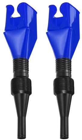 sourcing map 2pcs Flexible Snap Funnel, Universal Plastic Draining Oil Tool Retractable Automotive Fuel Funnel for Cars and Motorcycles, Blue