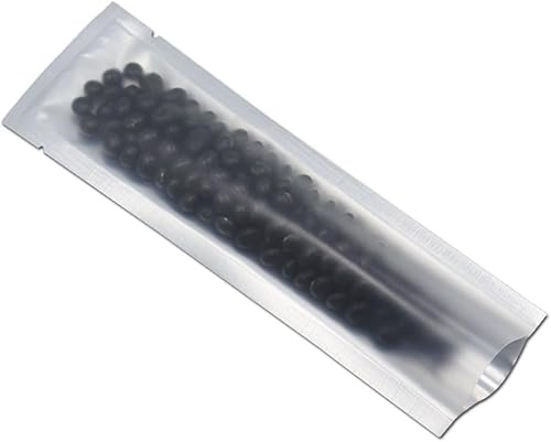 WACCOMT Pack 100 x Mylar-pappersvakuumpåsar, 6,5 x 22 cm | Värmeförseglande, transparent, ren aluminium, matförpackning, med skåra för rivning