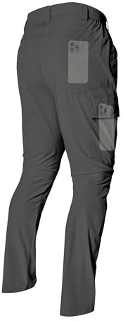 LINLANG EN Mens Cargo Pants Water Resistant Lightweight Quick Dry Work Pants Travel Fishing Climbing Outdoor Hiking Pants Dark Grey-M-34