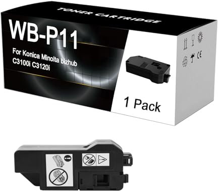 KLXFJ WB-P11 Réservoir De Toner Usagé Compatible avec Les Imprimantes pour Konica Minolta Bizhub C3100i C3120i, Bouteille De Toner Usagé Haute Capacité, Impression Claire,Black-1 Pack