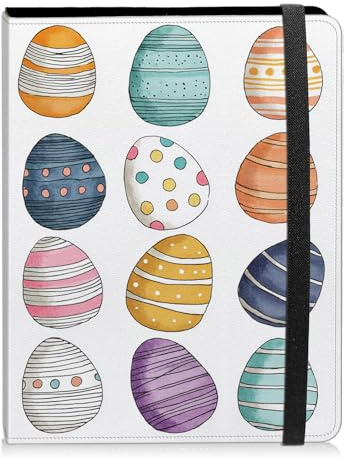 Photo Album 5x7 Photos - 60 Pockets Capacity PU Leather Cover Photo Album with Strong Elastic Band, Portable Picture Album for Family Wedding Boys Girls,Pastel Easter Egg