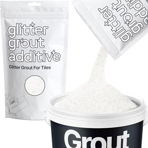Hemway White Iridescent Glitter Grout Additive 100g | for Adding Sparkle to Kitchen & Bathroom Tiles, Enhance Your Indoor Grouting Projects with a Durable Sparkly Effect